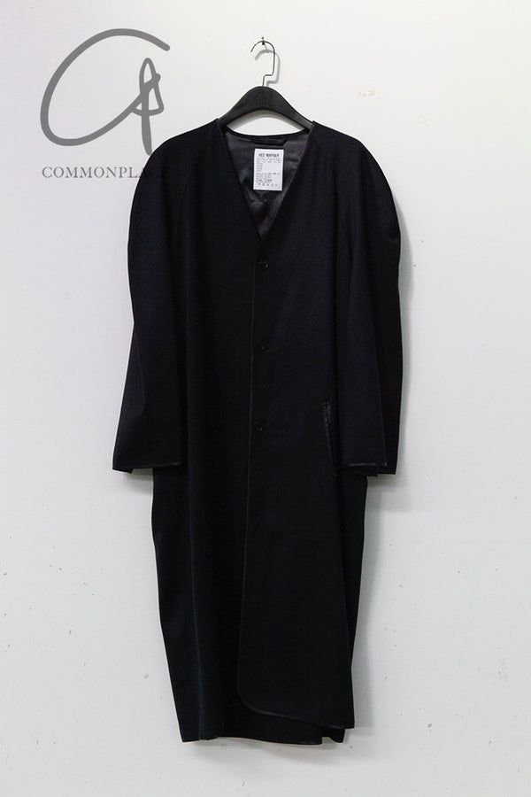 HED MAYNER wool collarless raglan coat C13_NVY/WO